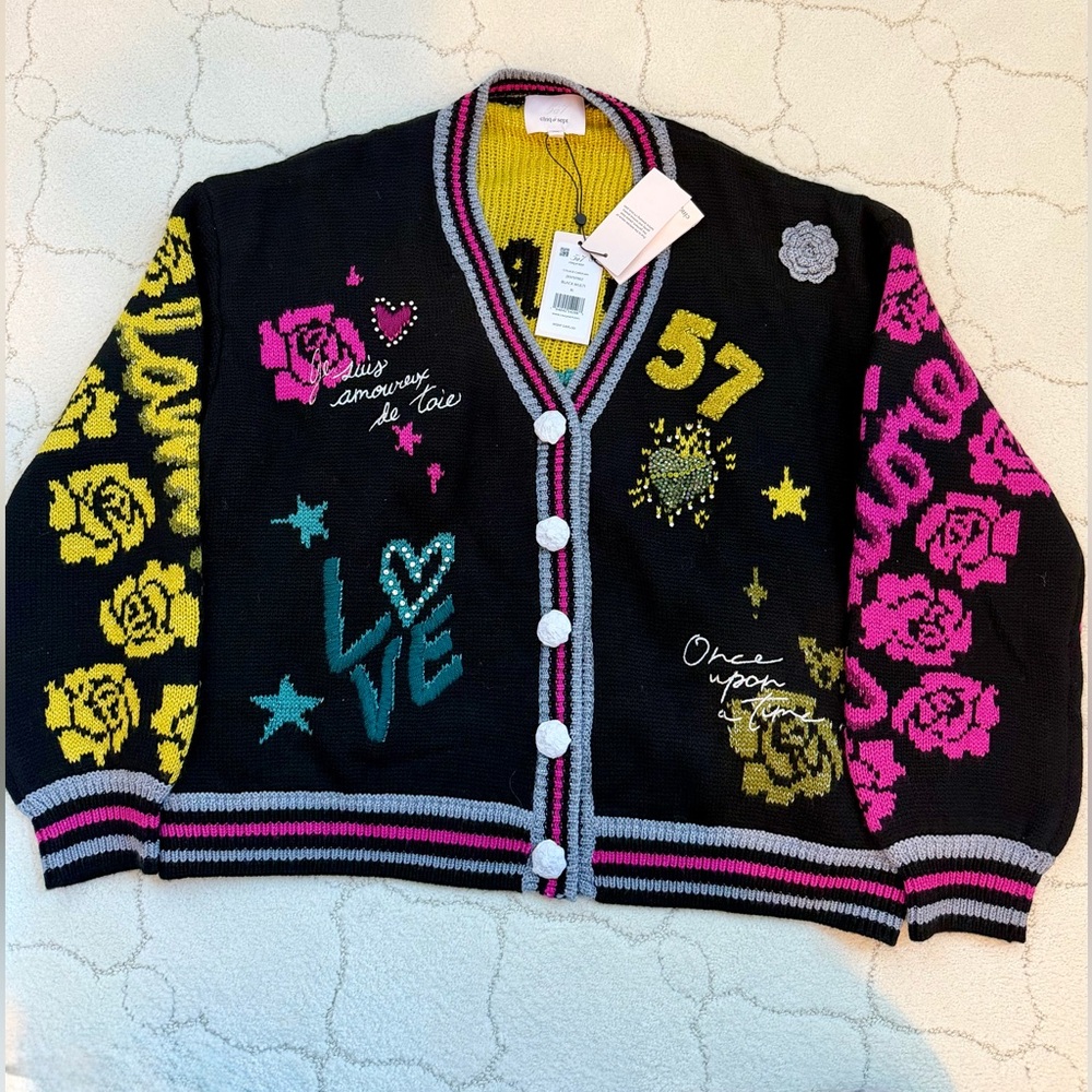 Cinq à Sept Paris New York Graphic Cardigan NWT XL